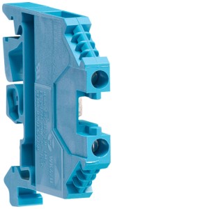 Morsetto N blu chiaro 4 mm² per montaggio su guida DIN in armadio elettrico.