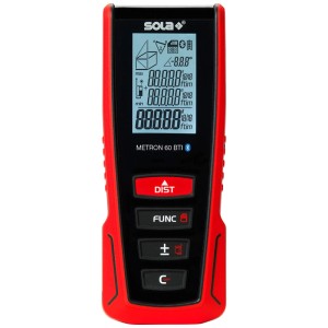 Sola Metron 60 Laser-Entfernungsmesser aus ABS, rot/schwarz, mit Display und Tasten.