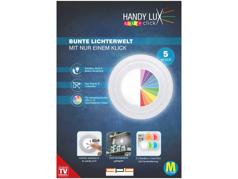 OFFERTA LAMPADINA LED COLORATA SENZA FILI PORTATILE HANDY LUX