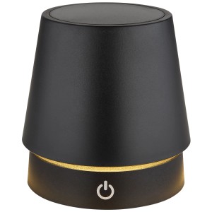 Lampada da tavolo LED Globo Carlos nera, dimmerabile, con controllo touch e batteria.