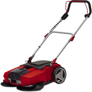 Einhell Power X-Change TE-SW 18/610 Li Solo : Balayeuse à batterie rouge avec brosses latérales.