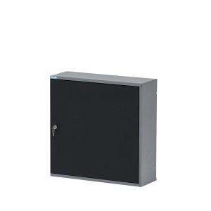 Armoire suspendue Küpper, une porte, avec 6 boîtes de rangement, 60x60x20 cm, noir-gris clair.
