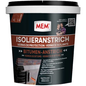 Secchio di vernice isolante MEM, senza solventi, 1 litro, per muratura, cemento e intonaco.