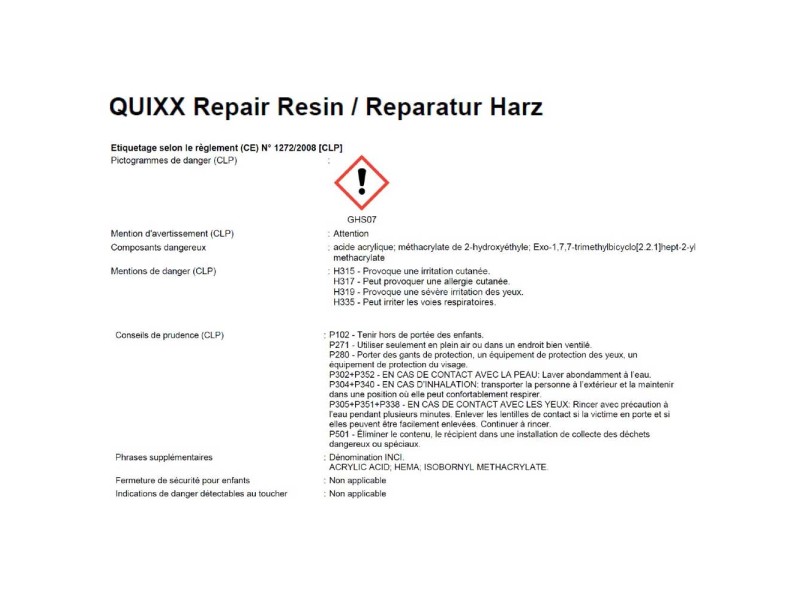 Windschutzscheiben Reparatur Set Quixx Windschutzscheibe Steinschlag Harz
