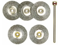 Proxxon Radbürsten-Stahl 22 mm / 5 Stk. inkl. 1 x Träger