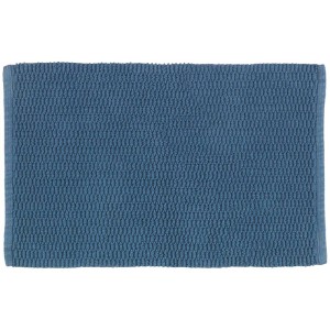 Tappeto bagno Wenko Mona in grigio-blu: tappeto in cotone con retro antiscivolo e texture alla moda.