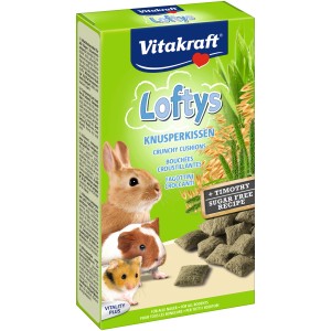 Vitakraft Loftys, alimento per roditori, confezione da 100g di cuscini croccanti.
