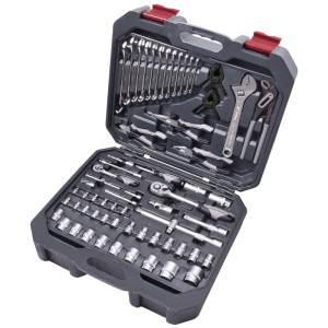 Kraftwerk Jeu de douilles Basic, 266 pièces dans une mallette. Clés et outils bien rangés.
