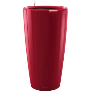 Colonne pour plantes Lechuza Rondo Premium rouge brillant, 56 cm de haut, avec système d'arrosage.