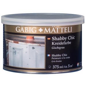 Gäbig+Mätteli Shabby Chic pittura a gesso Gischtgrau, barattolo da 375ml.