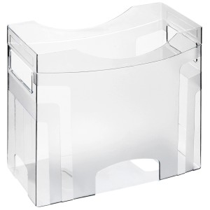 Transparente Rotho Hängemappenbox Cube aus Kunststoff für Büro-Organisation.