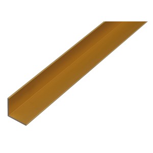 Profilé d'angle en aluminium doré, côtés égaux, 30x30x1000 mm, idéal pour les fixations.