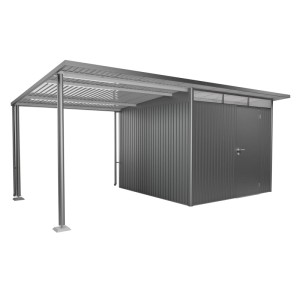 Auvent latéral Biohort pour abri de jardin AvantGarde A3/A7, taille L, gris quartz métallisé.