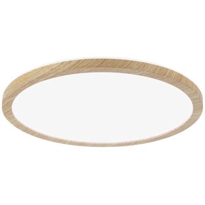 Panneau LED Paulmann Atria Shine aspect bois, rond, pour montage au plafond.
