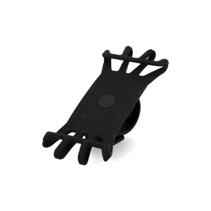 Supporto smartphone Fischer nero in silicone con rotazione a 360° per biciclette.