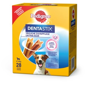 Pedigree DentaStix Small, confezione da 440g con 28 pezzi, per l'igiene dentale quotidiana dei cani di piccola taglia.