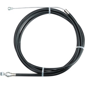 Câble de frein universel pour roue arrière, noir, avec embout poire et cylindrique pour réparation et remplacement.