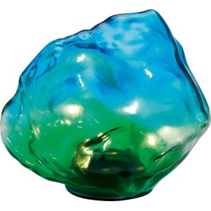 Pierre décorative solaire cristal vert-bleu avec éclairage LED pour le jardin.