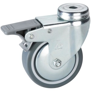 Roue pivotante Doerner + Helmer, Ø 10cm, avec frein. Roue pour meubles et équipements, charge 55kg.