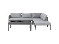Beliani Lounge-Set Forano 6-Sitzer Aluminium Grau/Schwarz