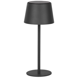 Lampada da tavolo solare nera Schönenberger Umbo in policarbonato, alta 30,5 cm.