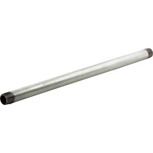 Raccordo in ghisa malleabile, 21 mm x 400 mm, zincato, con filettatura maschio per raccordi tubi.