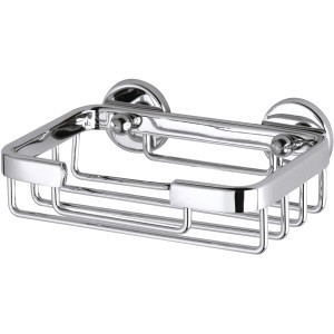 Tesa Aluxx Seifenablage, verchromtes Aluminium, zur Wandmontage im Badezimmer.