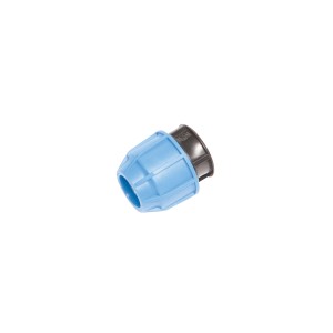 Bouchon LUX-TOOLS Ø 25 mm pour tubes PE dans les systèmes d'eau froide, en plastique bleu.
