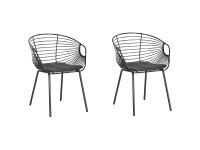 Chaise à manger Hoback en métal Noir lot de 2