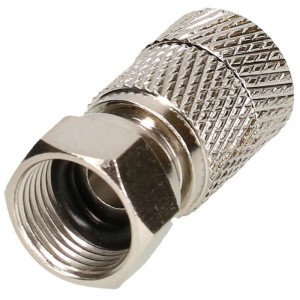 Connettore F Schwaiger 7 mm con guarnizione per avvitare su cavo coassiale.