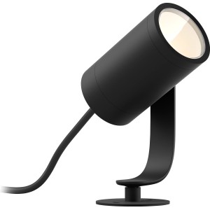Schwarzer Philips Hue Lily LED-Spot für den Garten, 1-flammig, White & Color Ambiance.