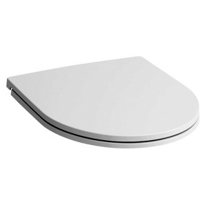 Sedile WC Laufen Moderna R Slim bianco con chiusura ammortizzata e coperchio.