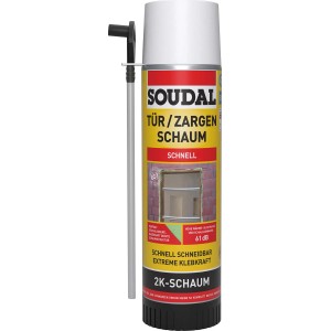 Bomboletta di schiuma PU Soudafoam 2K da 400 ml per telai di porte e finestre, a taglio rapido e ad alta adesività.