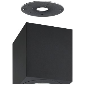 Luminaire extérieur noir Eglo Torrecola, en aluminium et plastique, adapté au montage au plafond.