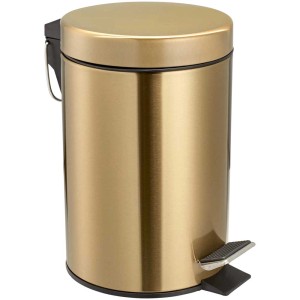 Cestino cosmetico marrone Diaqua (3 l) in metallo con pedale per bagno e WC.