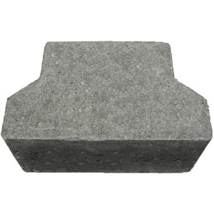 Pavé autobloquant Kann en béton gris, bordure Double-T, 8x10x14 cm, pour allées et entrées de garage.