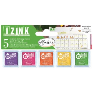 Aladine Stempelkissen Knospe, 5er-Set mit verschiedenen Farben für kreative Bastelprojekte.