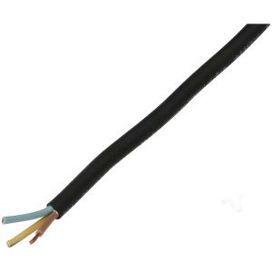 Câble GD noir H05RR-F3G1 au mètre, câble souple en caoutchouc.