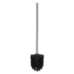 Spazzola di ricambio WC nera EK221EBS con manico cromato per scopini WC Nie Wieder Bohren.
