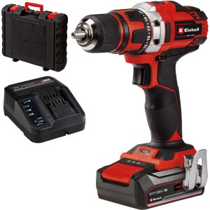 Visseuse-perceuse sans fil Einhell TE-CD 18/40-1 Li avec batterie, chargeur et coffret.