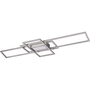 Moderna lampada da soffitto a LED Trio Irvine, 60W, nickel opaco, dimmerabile con telecomando.