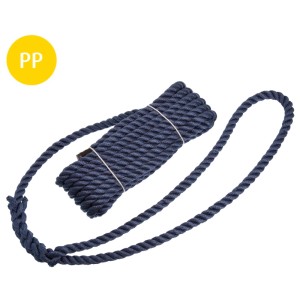 Cima d'ormeggio blu navy, spessa 10 mm, lunga 6 m, con occhio impiombato per la sicurezza della barca.