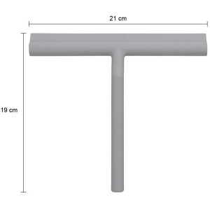 Tergivetro doccia in silicone grigio con supporto, 21x24,5 cm, per bagno e doccia.