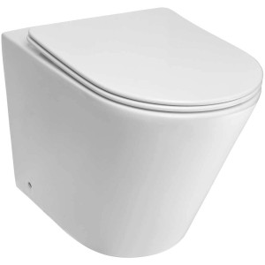 AquaSu® Set WC a terra Quinn bianco, senza brida. Set WC con sedile slimline.
