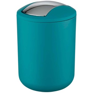 Wenko Pattumiera cosmetici Brasil Petrol S, 2 l, con coperchio basculante e colore alla moda.