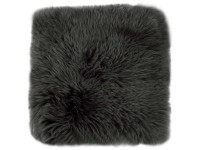 Schaffellkissen mit Füllung Schwarz 35 x 35 cm