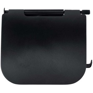 Wenko Static-Loc® Pavia porta rotolo carta igienica nero in acciaio con coperchio.
