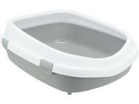 Trixie Katzentoilette Primo XXL mit Rand 56 x 25 x 71 cm Grau / Weiss
