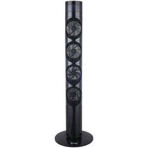 Ventilateur colonne noir Sonnenkönig Dolmen 4 avec 4 ventilateurs et base ronde.