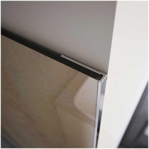 Breuer Abschlussprofil, flächenbündig, Alu verchromt, 255 cm, für Dusch-Rückwand.